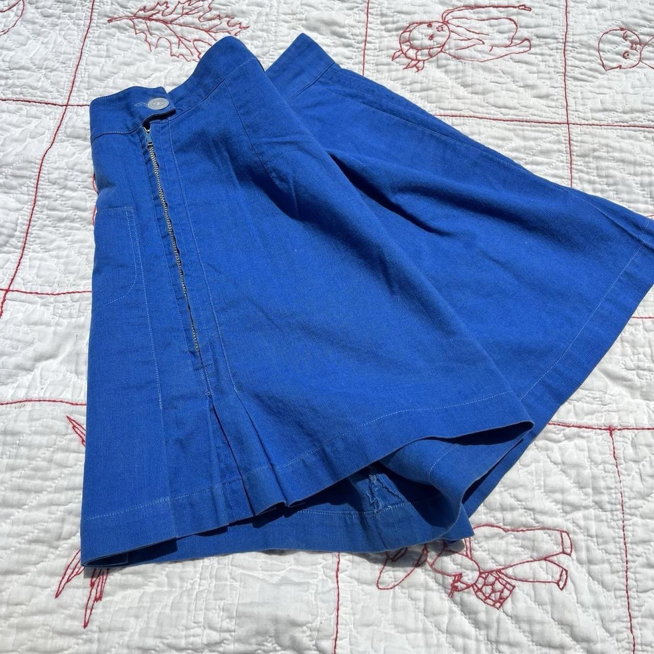 Vintage 1930s ~ 1940s Royal Blue High Waisted Cotton Shorts Side Zip Sportswear