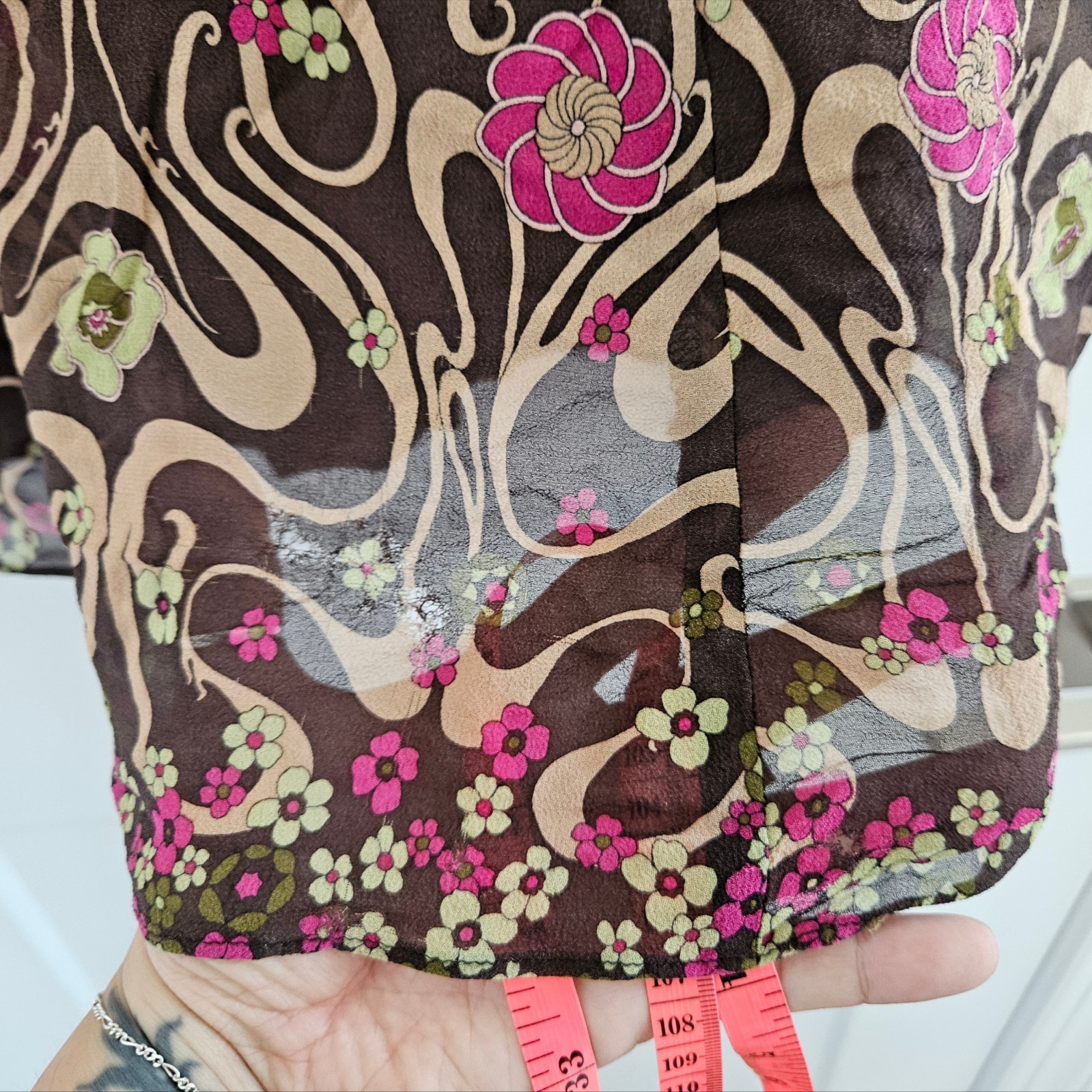 Rare Vintage Y2K Nanette Lepore Art Noveau Silk Floral Fairy Dress Size 6