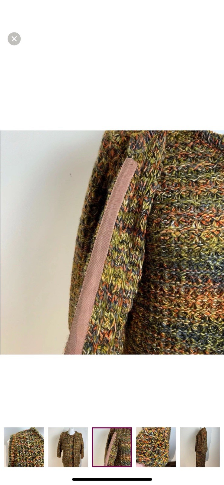 Bernat Klein Vintage Wool Dress Cardigan Sweater Set Chunky Knit