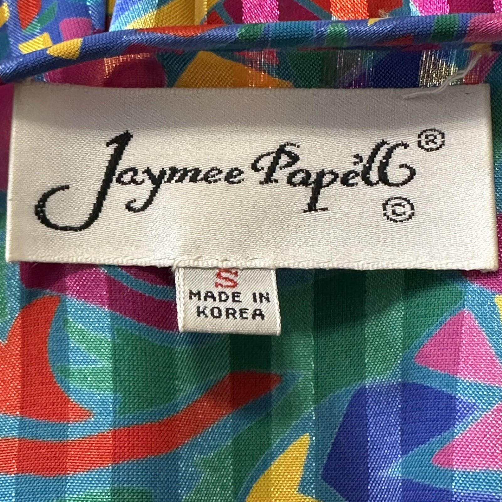 Jaymee Papell Vintage 80’s Beautiful Maxi Dress Cinch Waist Tussles Artsy Sz.Sm