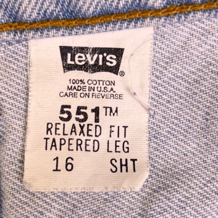 VTG 90s Levis 551 Jeans Womens 16S Light Wash High Rise Tapered Relaxed USA Y2K