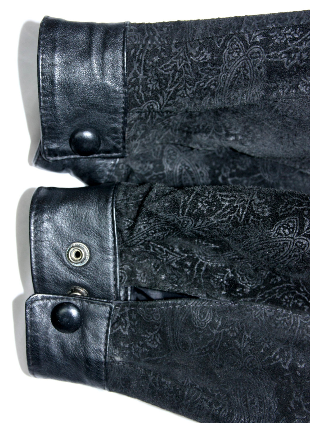 Vintage Wilsons Leather Paisley Dolman Sleeve Thinsulate Overcoat Coat Black M