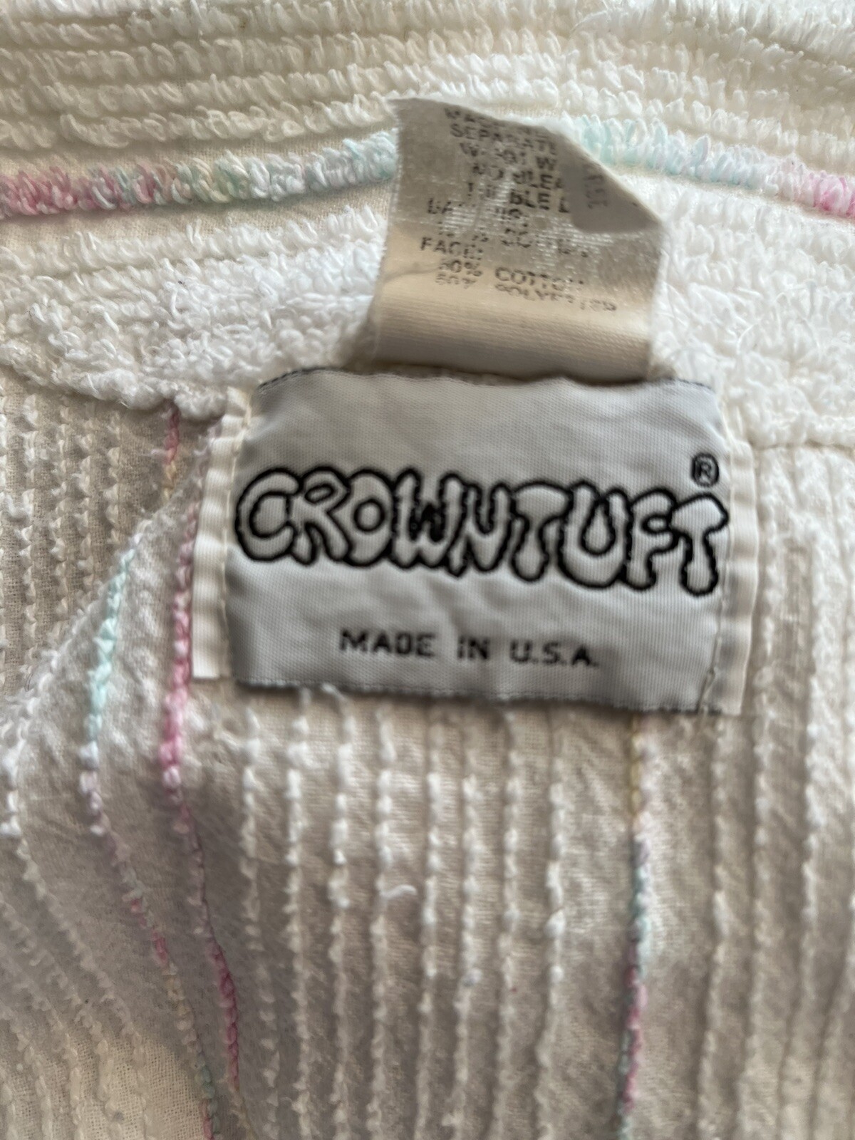 Vintage Terry Cloth Chenille Dress Beach Cover Up 60s Mod USA Made CrownTuft M