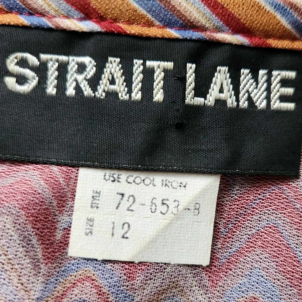Vintage Strait Line Dress Rockabilly Chevron Striped Multicolor Sheer Ruffle