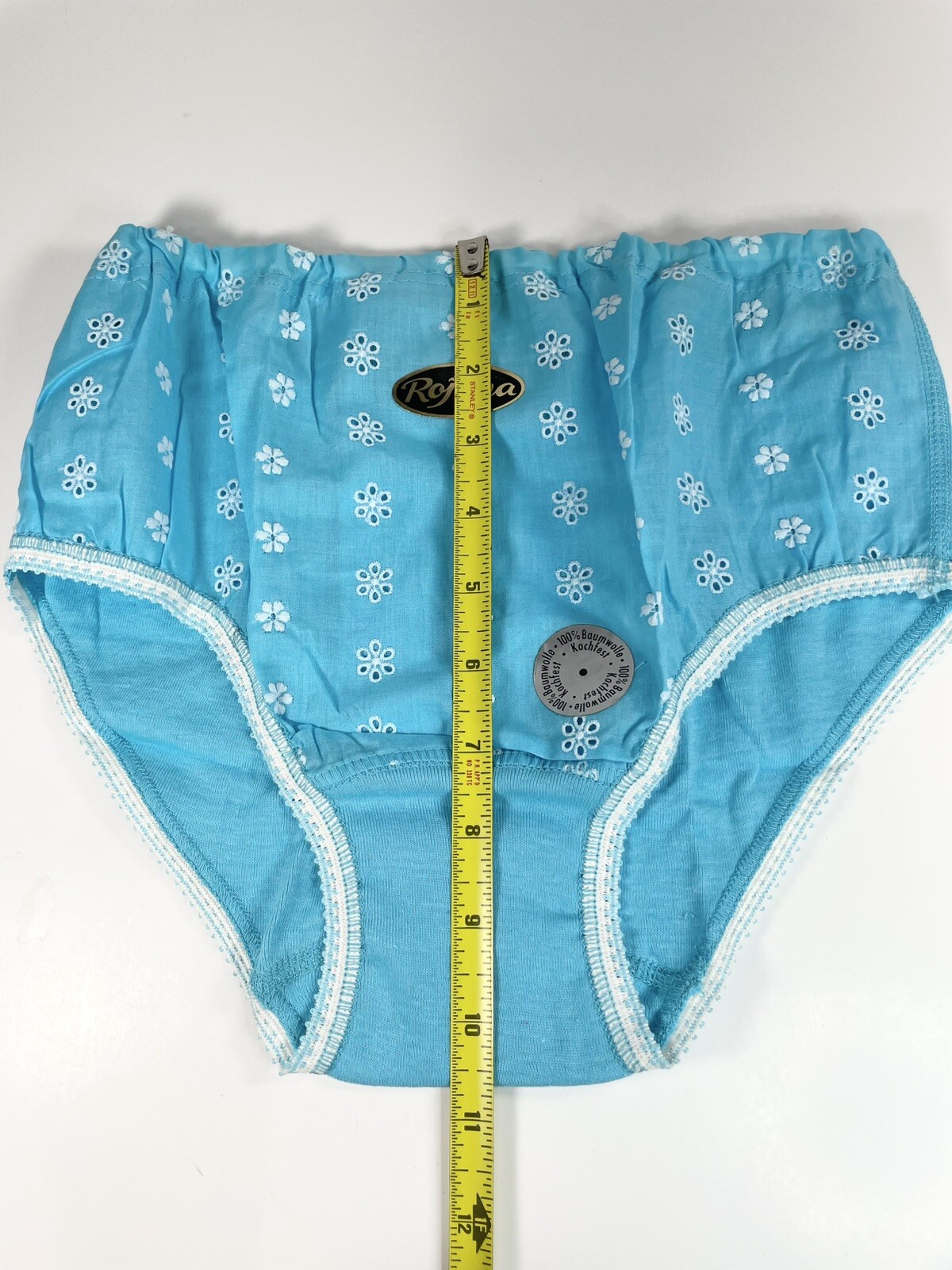 Vintage Cotton Flower Embroidery Blue And Pink Underwear Set Of 3 NWT Read
