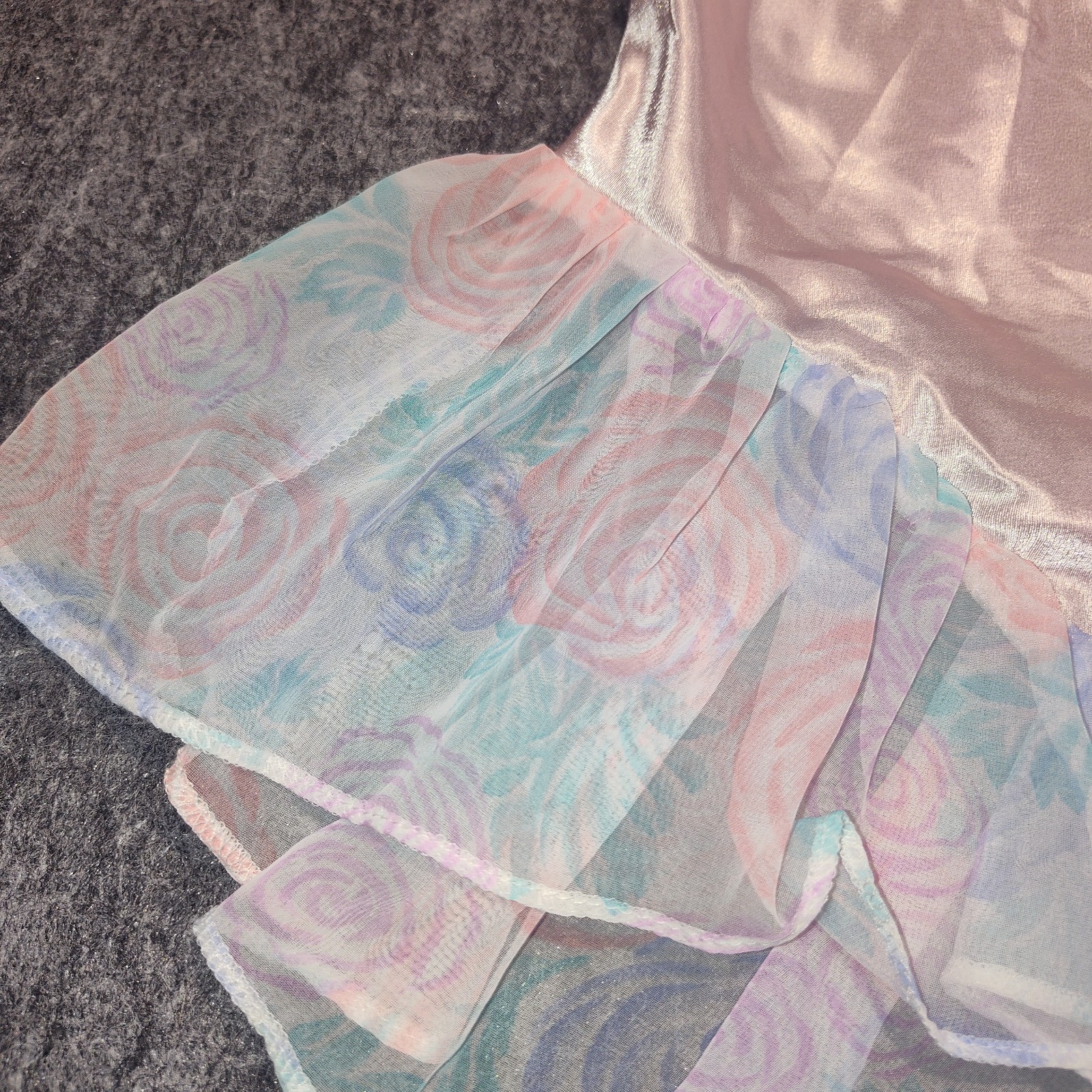 Vtg Silky Teddie Ruffles & Lace Lingerie Lily of France Sleepwear Sz Small USA