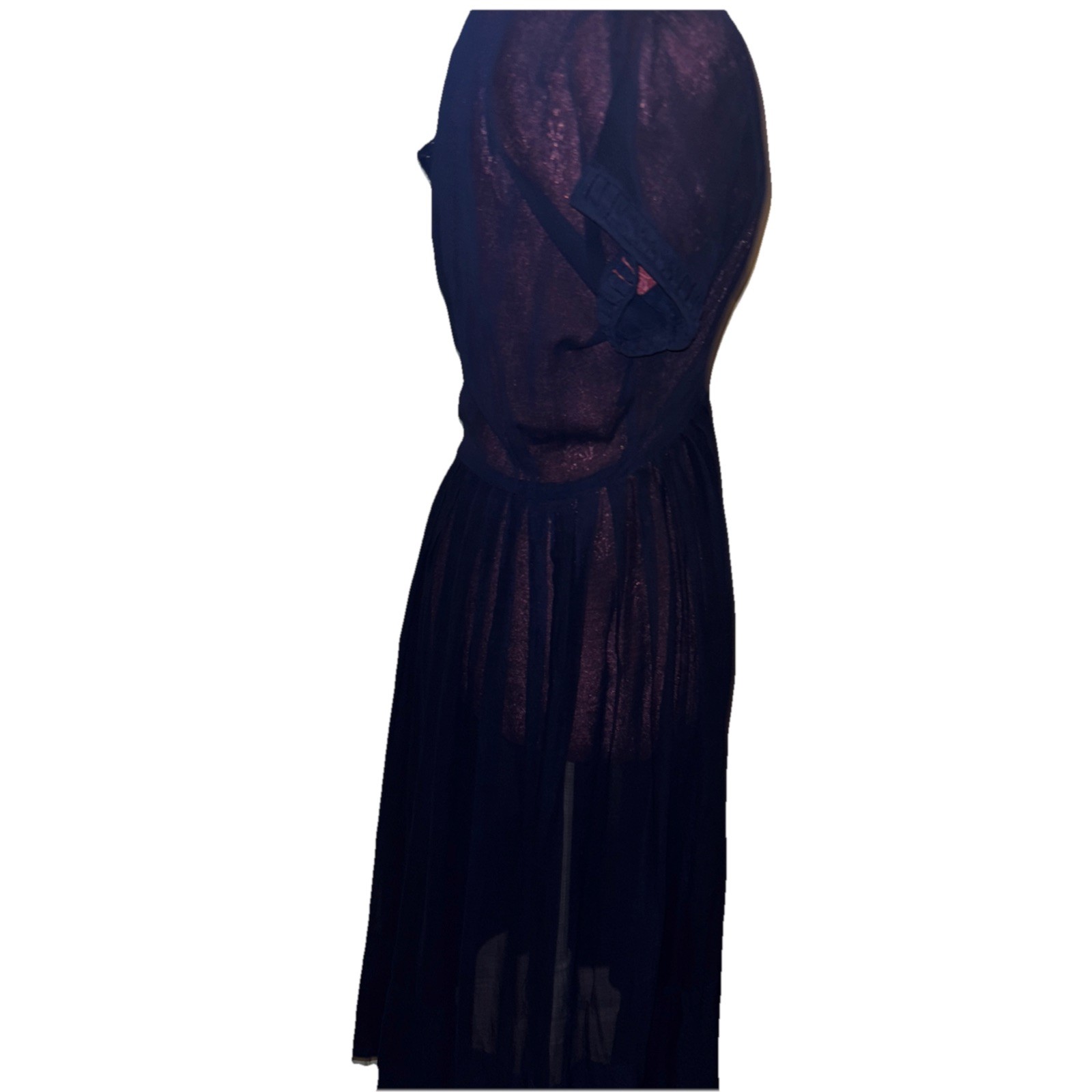 1940’s Sheer Navy Day Dress Pin Up Medium WW2 Era Vintage Retro