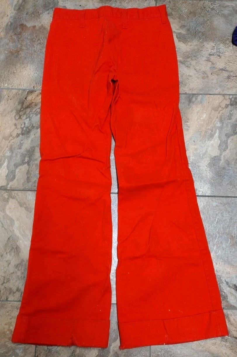 Vintage 1970s Red Wide Leg Women’s Pants Size 6L Talon Zipper
