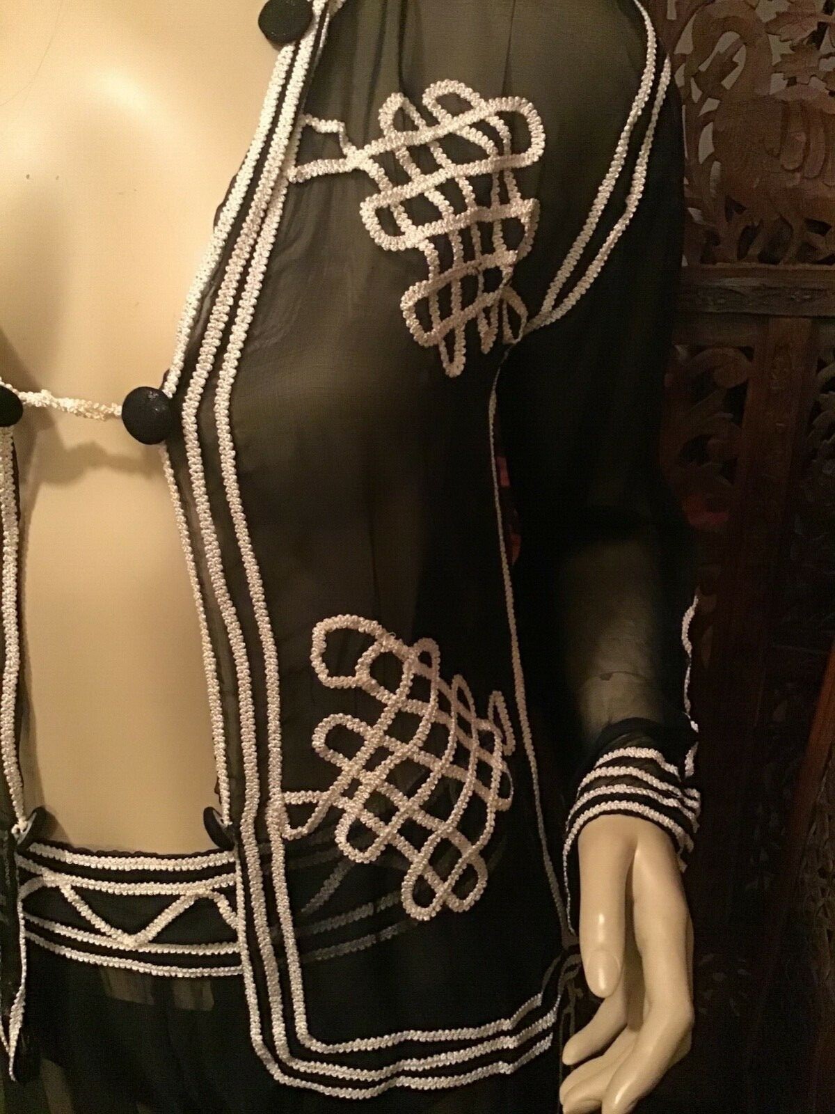 Vintage Sheer Black Harem Girl Lingerie Ensemble