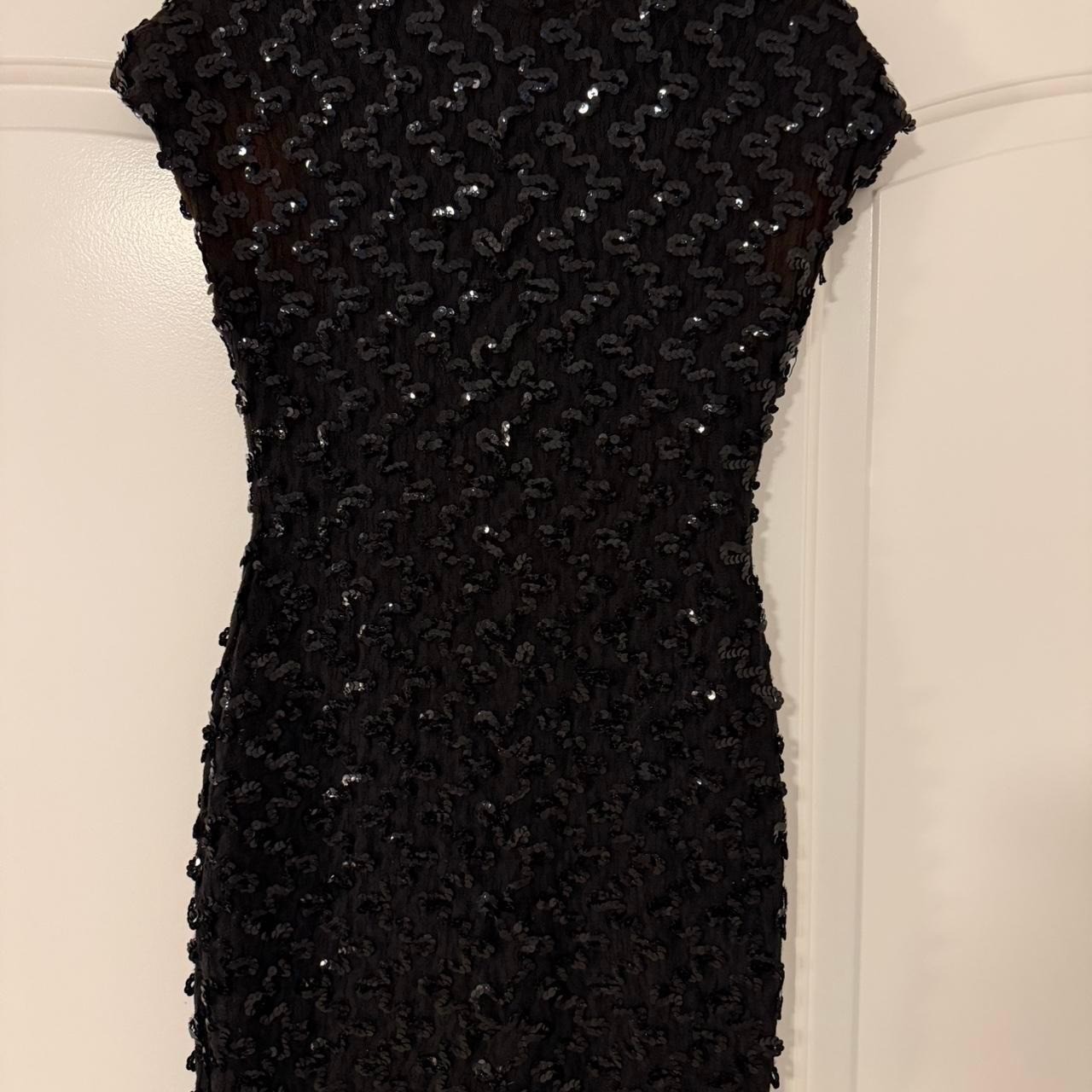 Vintage HW Collection Mock Neck Sequins Party Dress