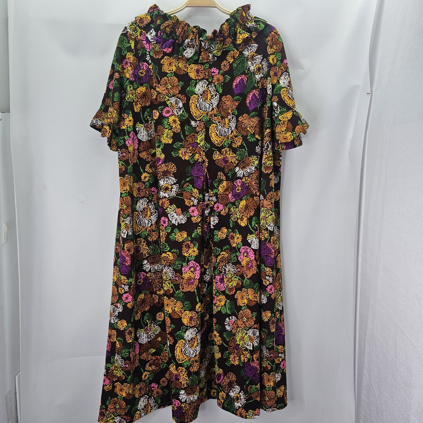 Pre – Vintage Handmade Women Chest Size 48 Inches Multicolor Floral Tent Dress