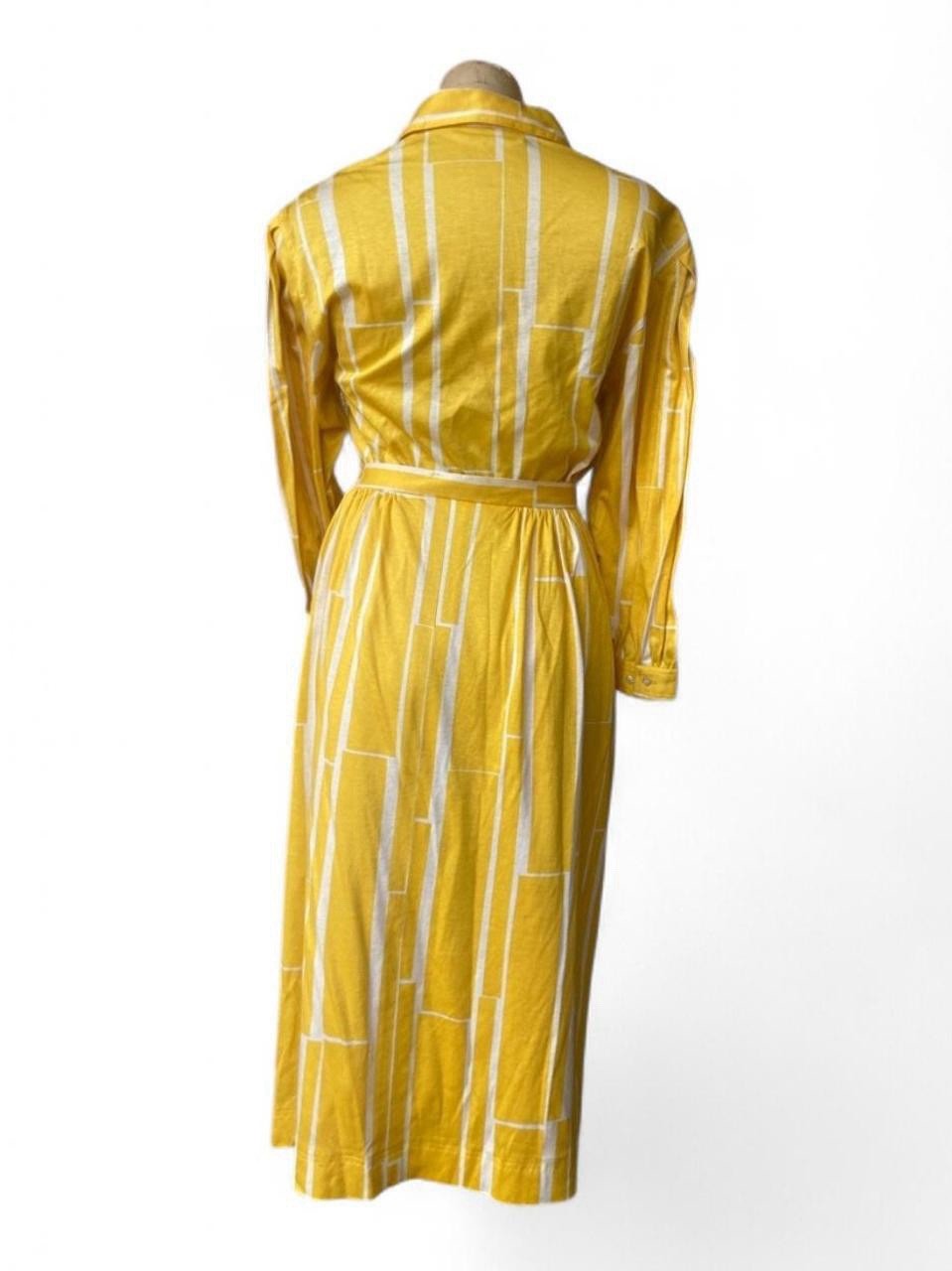 Vintage 70s/80s Jaeger London Yellow Skirt, Blouse Set W/Pockets Size 14