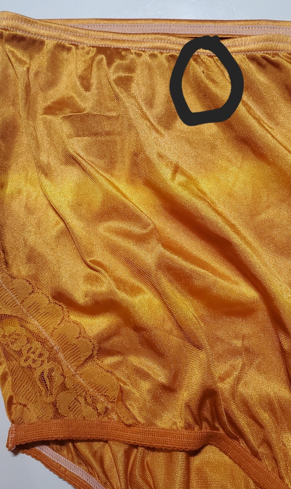 Flawed Lot of 2 Vanity Fair Lace Nouveau Rainbow Shift Yellow Orange 8/XL