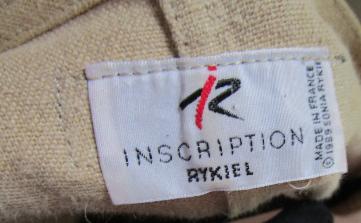 VTG XL L SONIA RYKIEL INSCRIPTION FRANCE TAN LINEN OVERSIZE UTILITARIAN JACKET