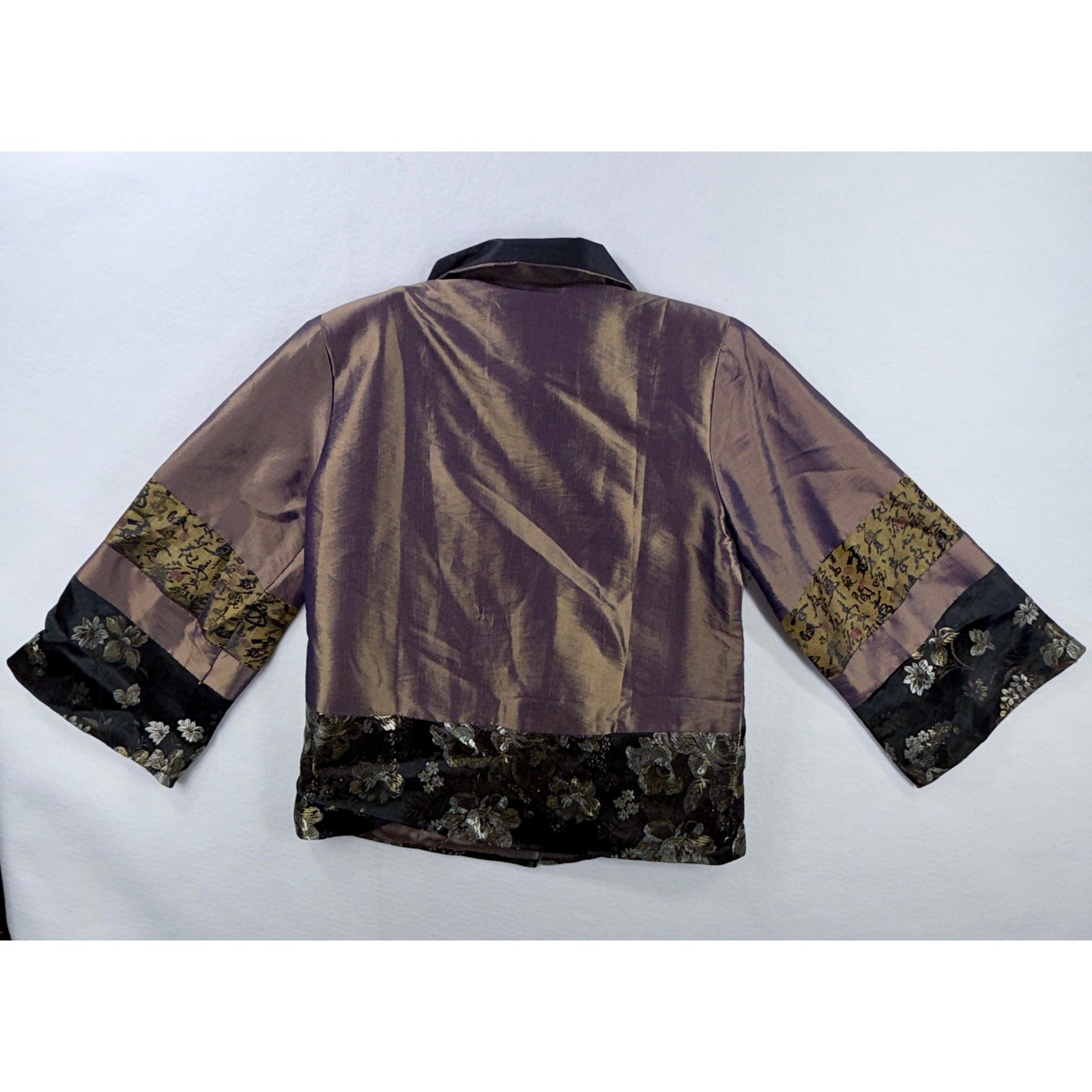 Yue He Shi Lu Women’s M Brocade Frog Closure Patchwork Jacket