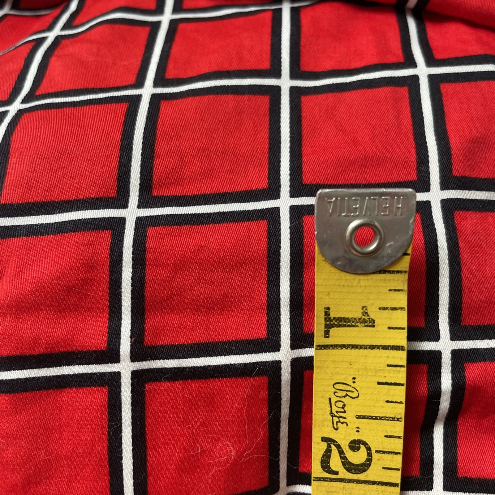 Vintage 70s Yves Saint Laurent Red Black White Grid Tiered A Line Skirt