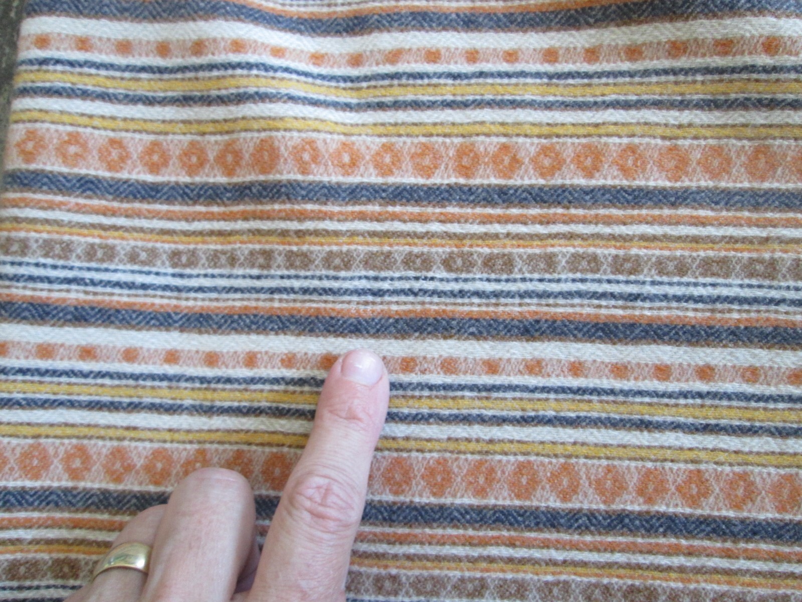Vintage Pendleton 100% Wool Skirt 14 27″ Waist Orange Brown Stripe Long Fabric