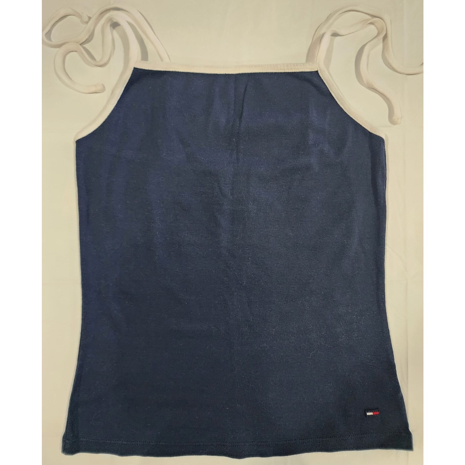 VINTAGE 2001 Tommy Jeans Tank Womens L Navy Camisole Strappy Square Neck