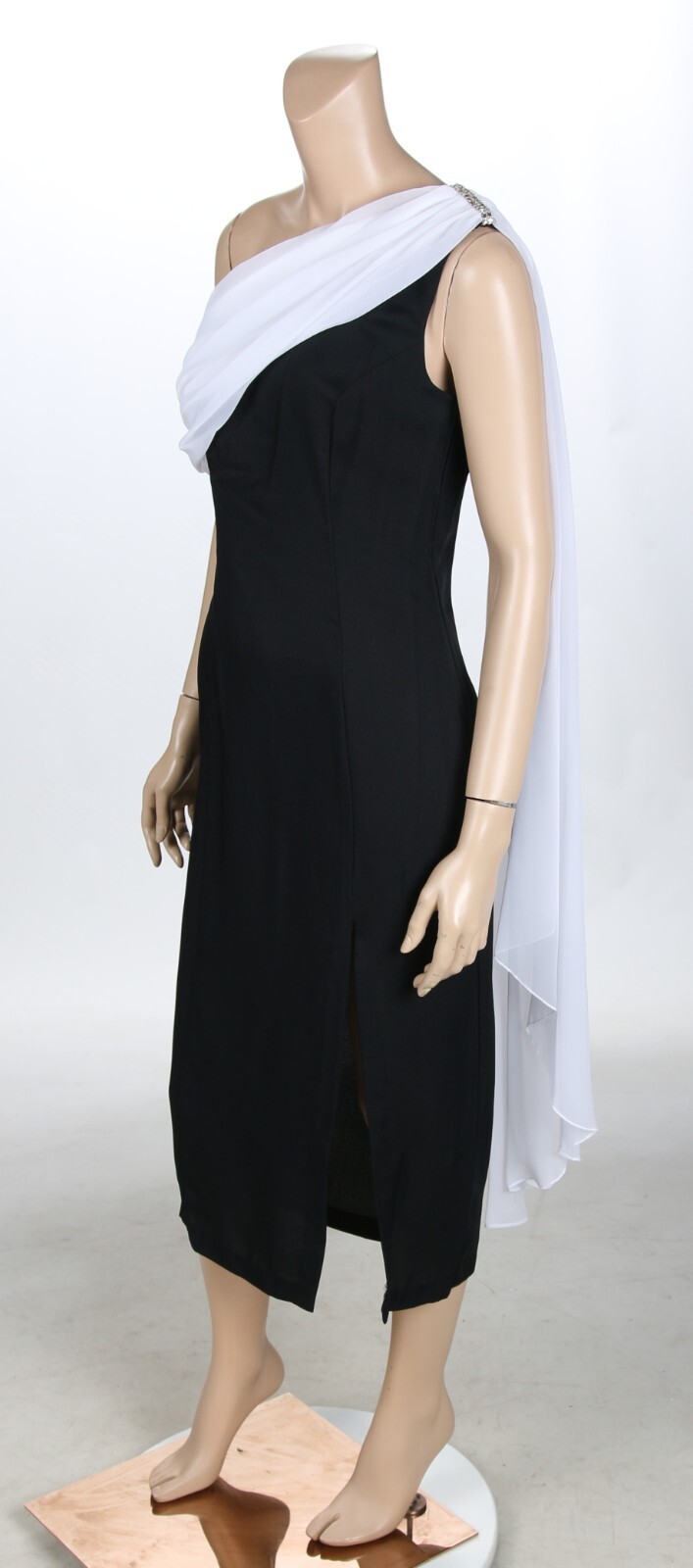 Essence Vintage 80s 90s Black & White Prom Party Formal Dress sz 8