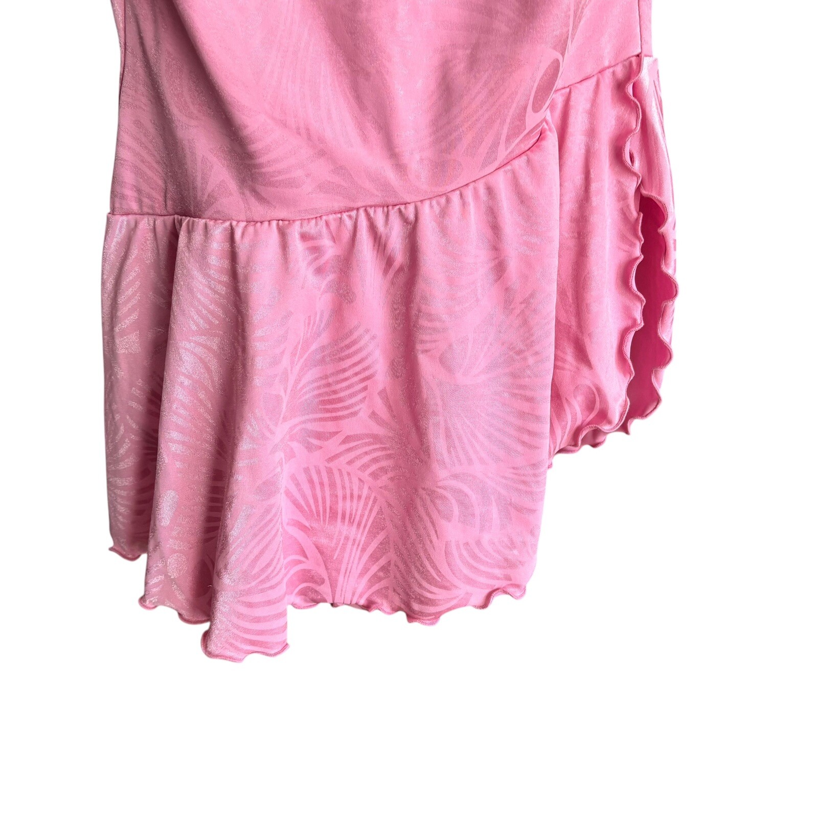 VINTAGE Louisa Brooks 1 Piece Retro Swim Dress Size 38 L/XL Pink Shelf Bra
