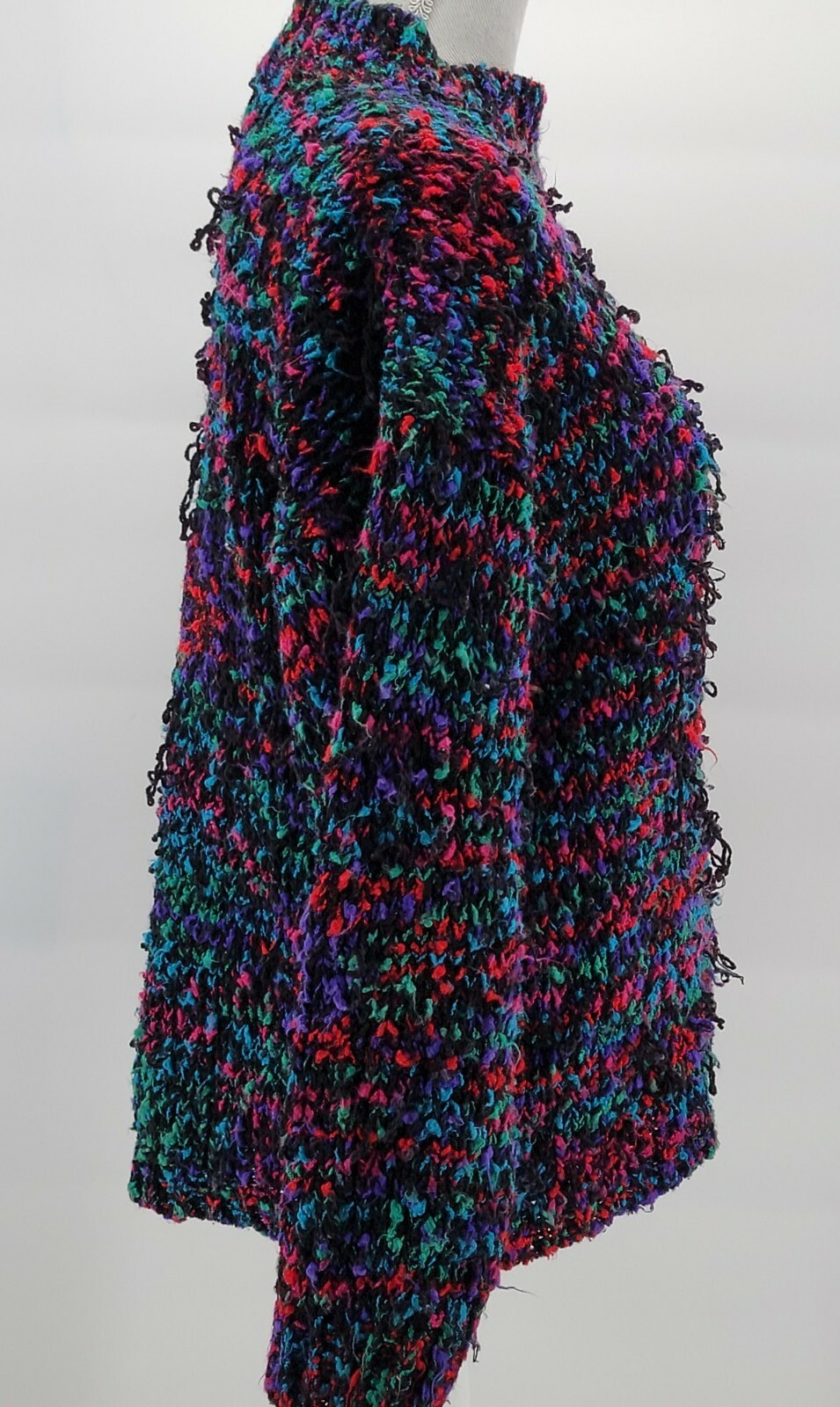 Stefano World Wide One Size Fits All Acrylic Knit Black Blue Pink Green Sweater