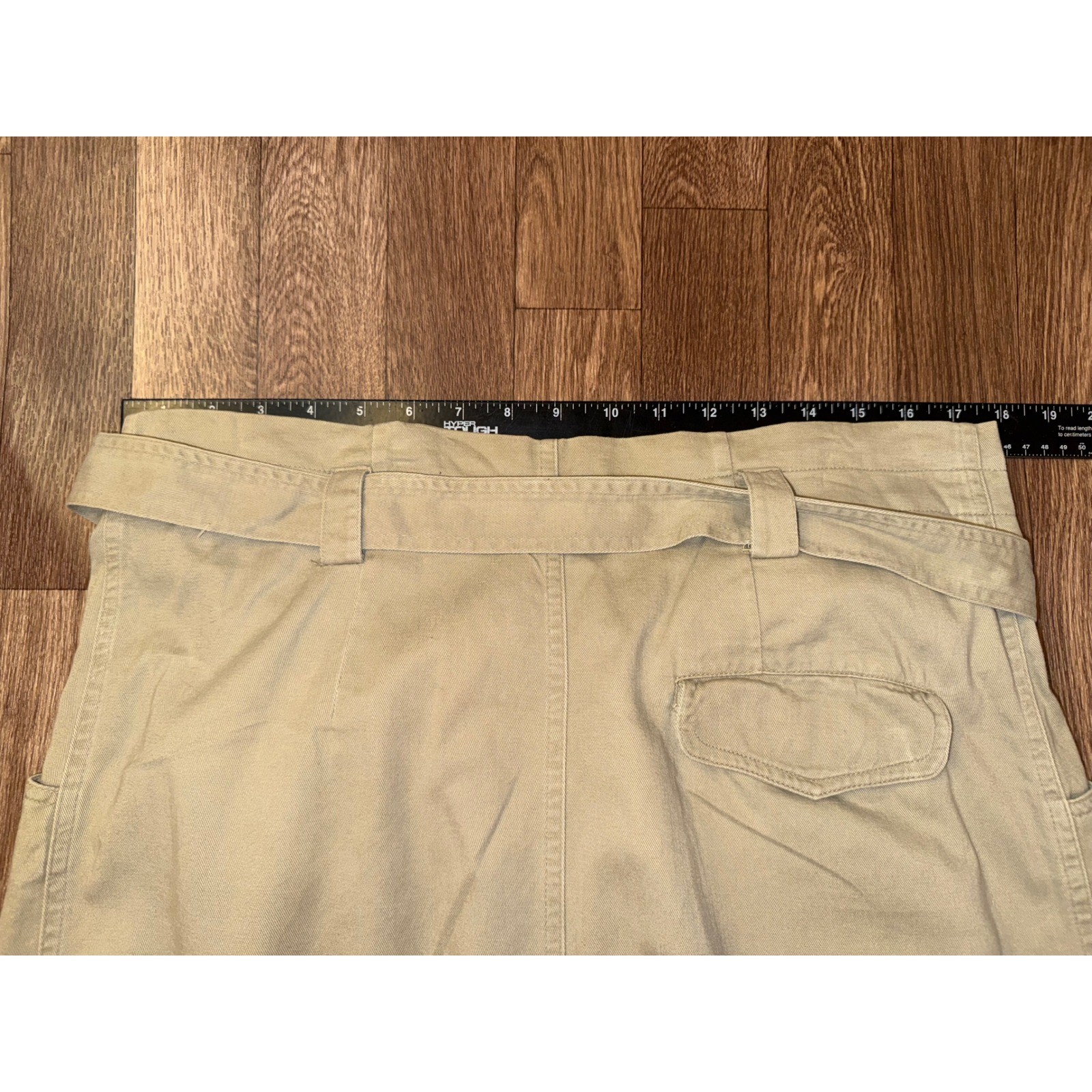 Vtg 90s DKNY JEANS Khaki Wrap Skirt Size 12 ILGWU Union Made USA Canvas Midi⁠