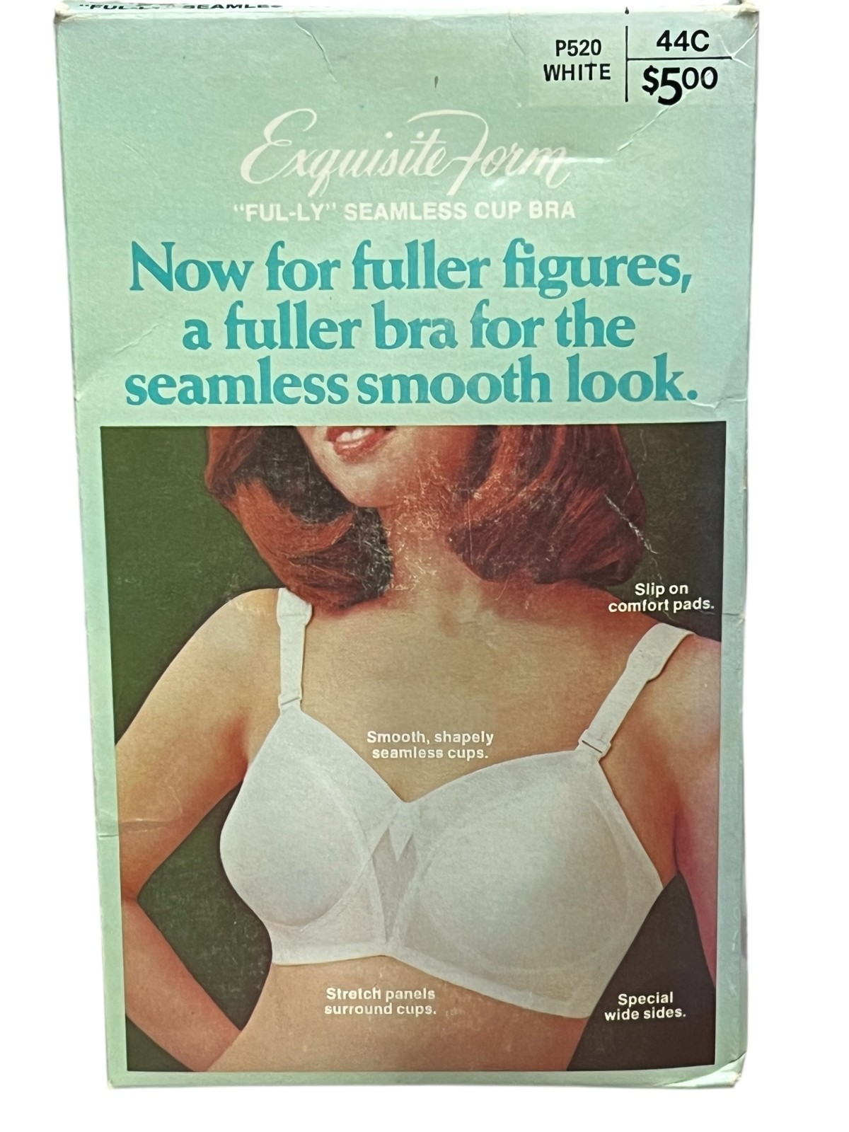 44C VTG 70s NOS Exquisite Form BRA FUL-LY Seamless Cup P520 Fully Figured 44 C