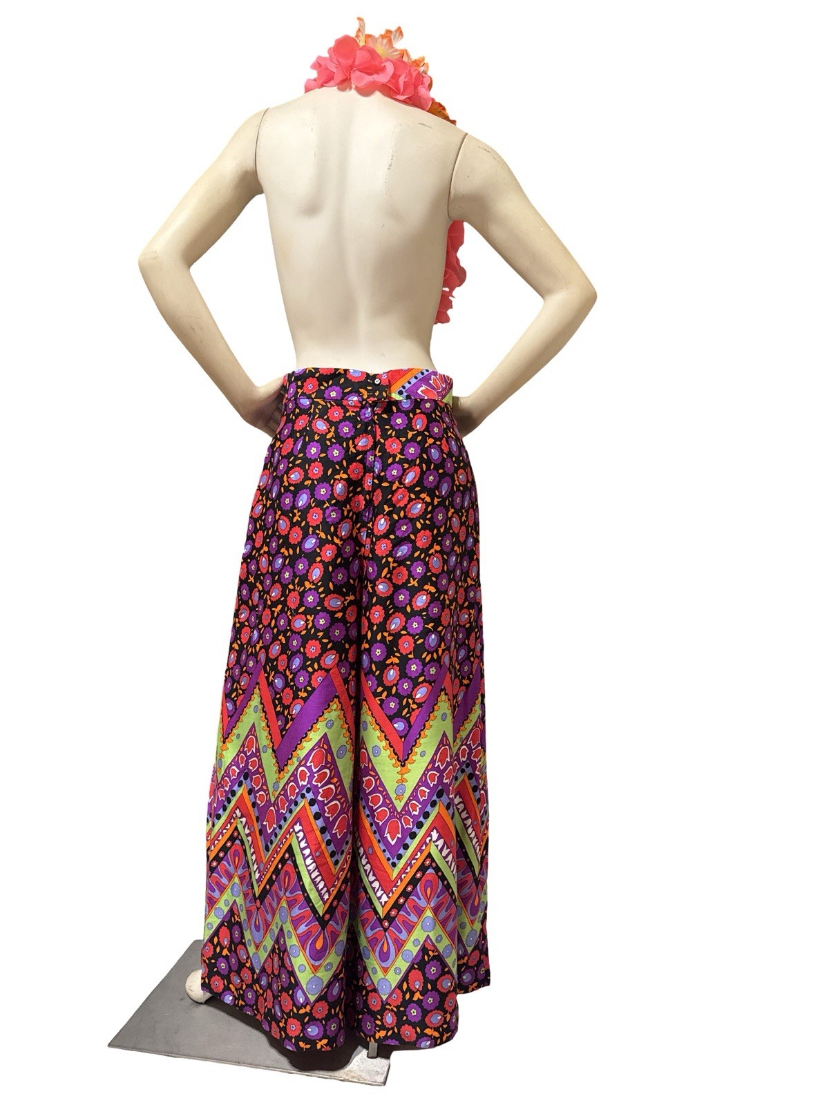 Vintage 70s Alex Colman Psychedelic Palazzo Pants, Wide Leg Ultra High Rise ￼