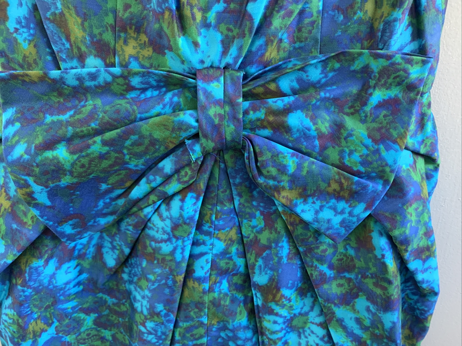Vintage Mid Century 1950’s Wiggle Floral Silk Dress Couture ELAINE TERRY JRS