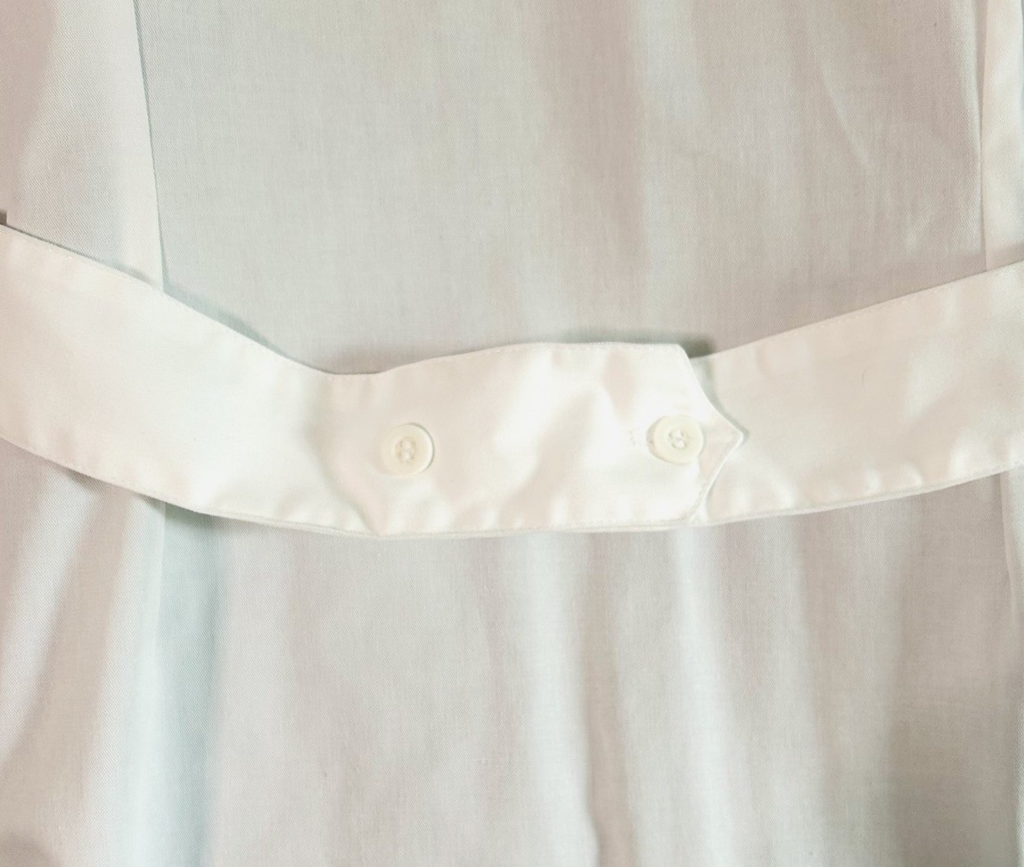 Vintage Prima by Barco White Nurse Dress Uniform Double Breasted Buttons Sz L