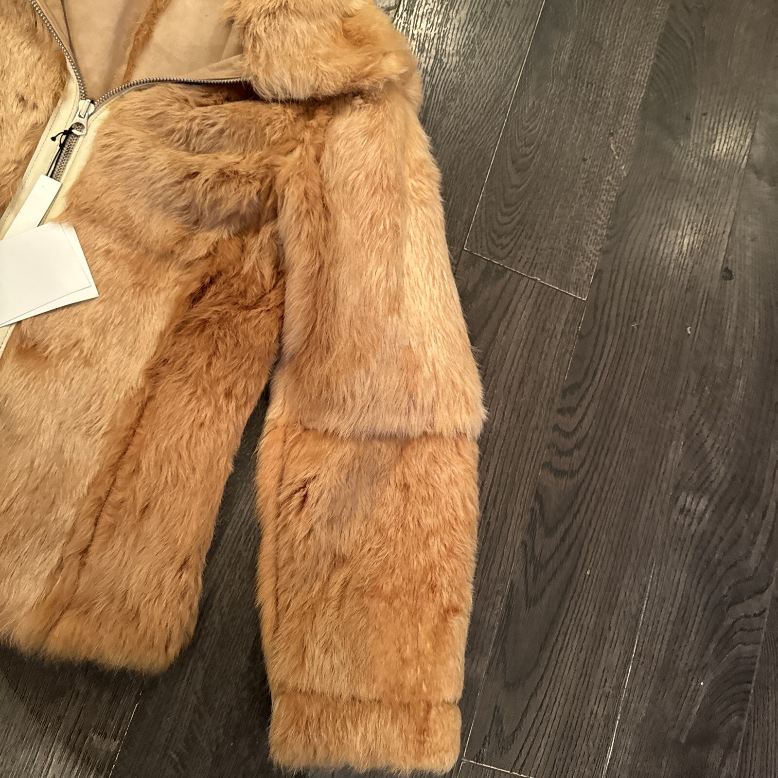 NWT Suede Leather Shearling Jacket Women Size XS Possibly Reversible