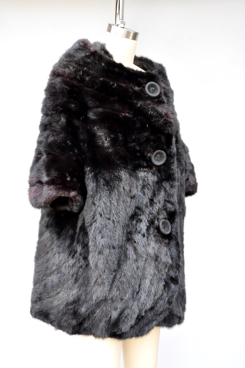 MINK Fur Jacket Coat Cape 30s 40s Mid Century Fur Pin Up Rockabilly Elegant OS