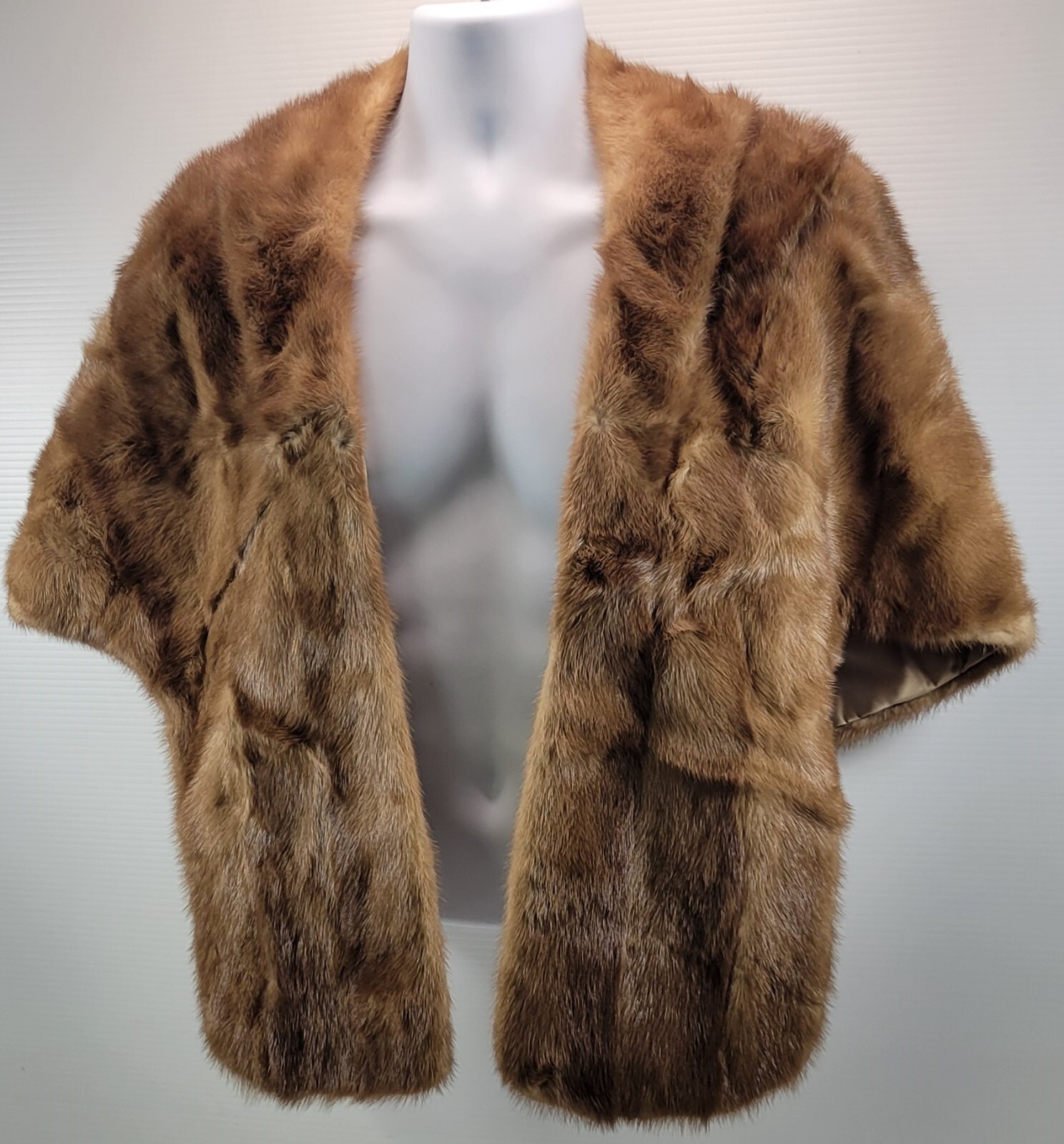 N) Vintage Mob Wife Era Women Over the Shoulder Collar Fur Stole Shawl Vest