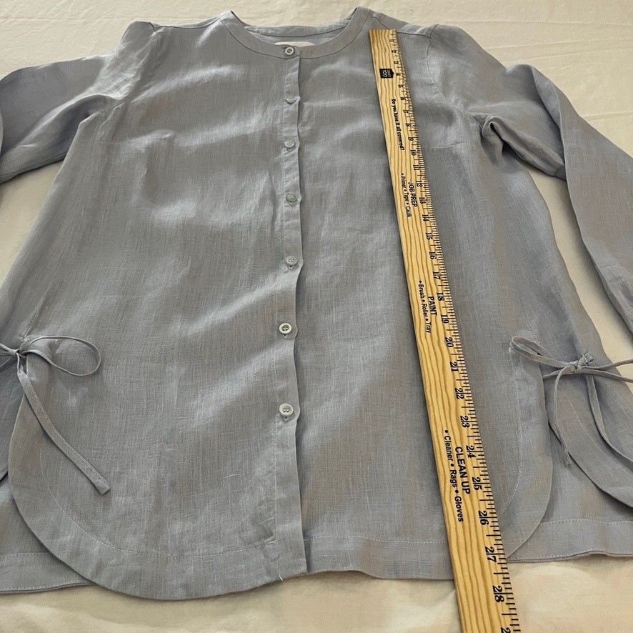 Peck & Peck 100% Linen Button Up Blouse Sz S Coastal Grandmother Lagenlook