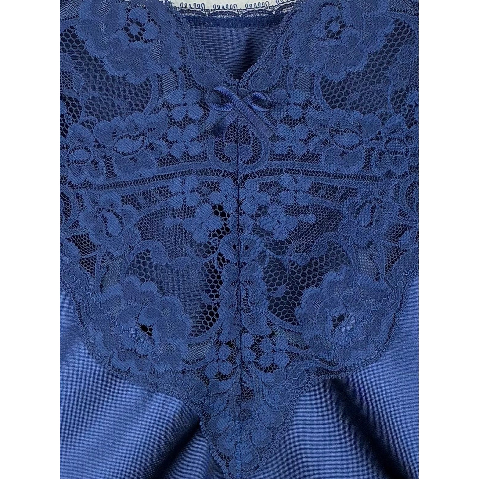 Vintage Body Lites JCPenney Navy Lace Camisole Fairy Coquette Size 42 XL