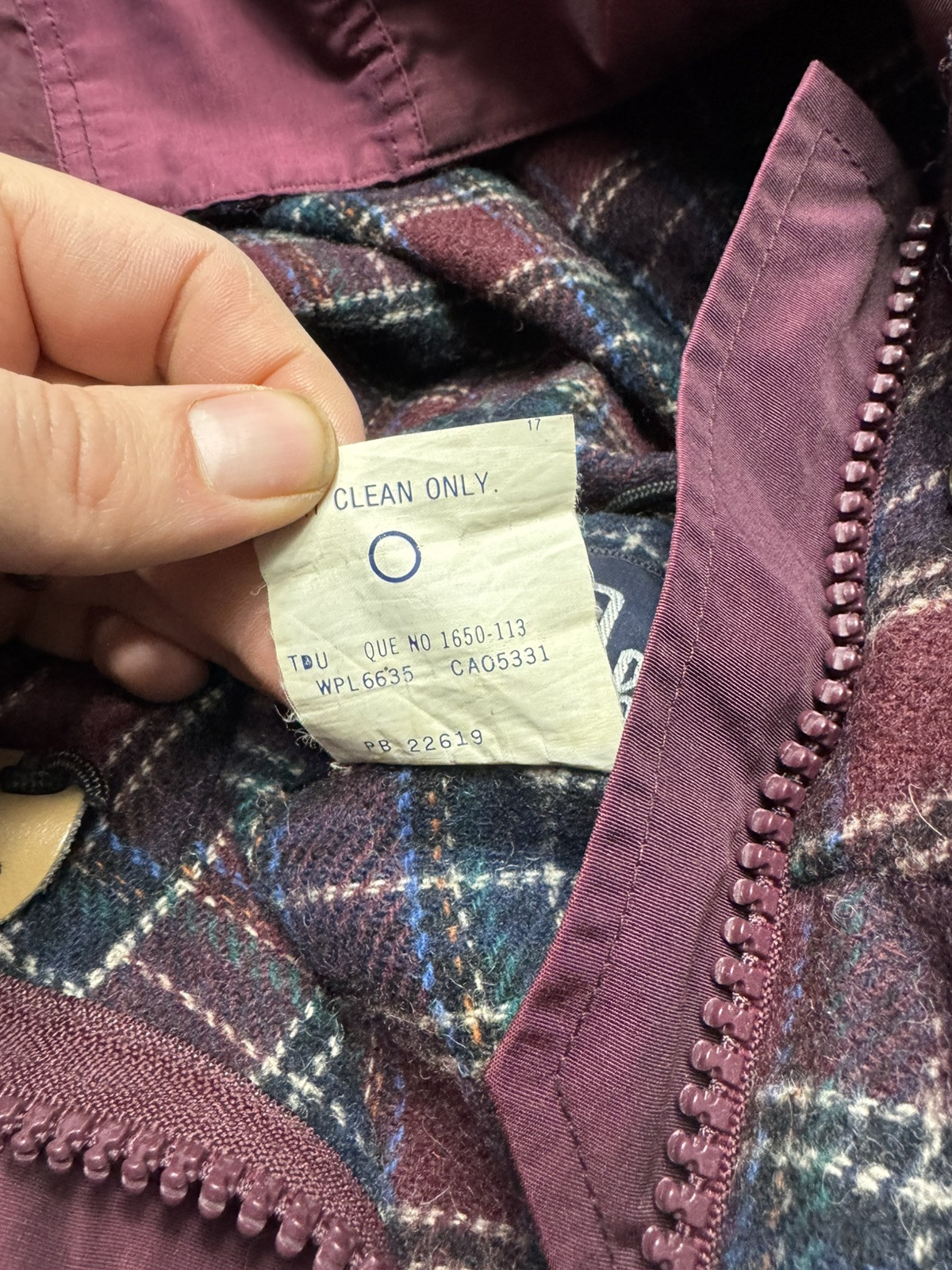 Vintage Woolrich Women’s Hooded Wool Plaid Lined Parka Coat Burgundy Made In USA