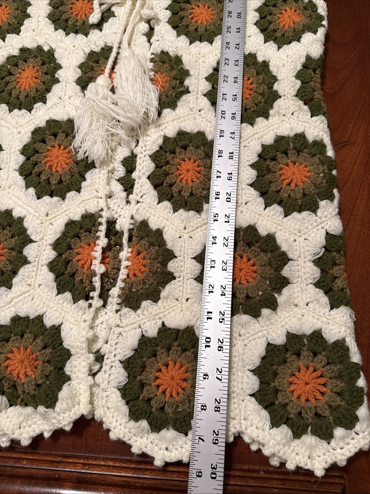 SAN YUEH HANDICRAFT CO. LTD. Handmade Crochet 1970s Long Coverup Women’s Size L