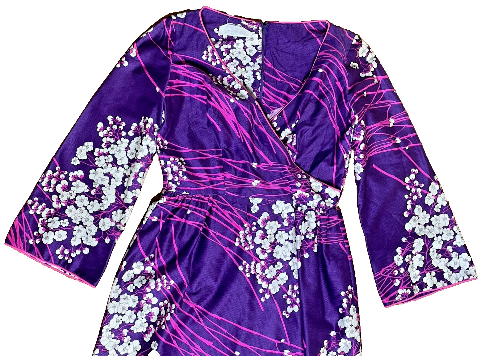 Lilli Diamond Size Medium 8-10 Cherry Blossoms Purple Maxi Hippie Boho Dress