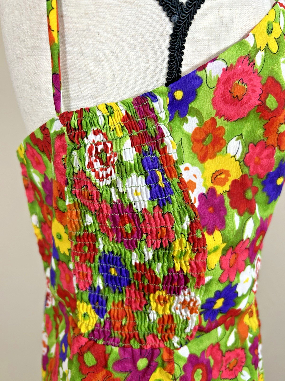 Vtg 50s 60s Kahala Romper Playsuit Swimsuit Floral Pin Up Bombshell One Piece