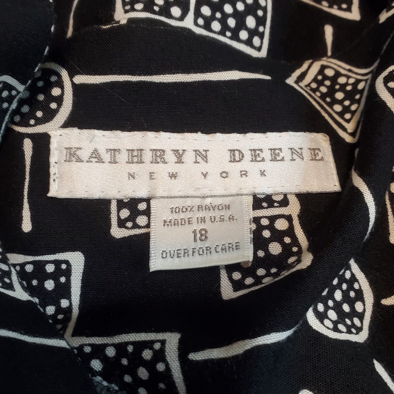 Women’s Size 18 Vintage Kathryn Deene USA Rayon Blazer Jacket Geo Polka-dot