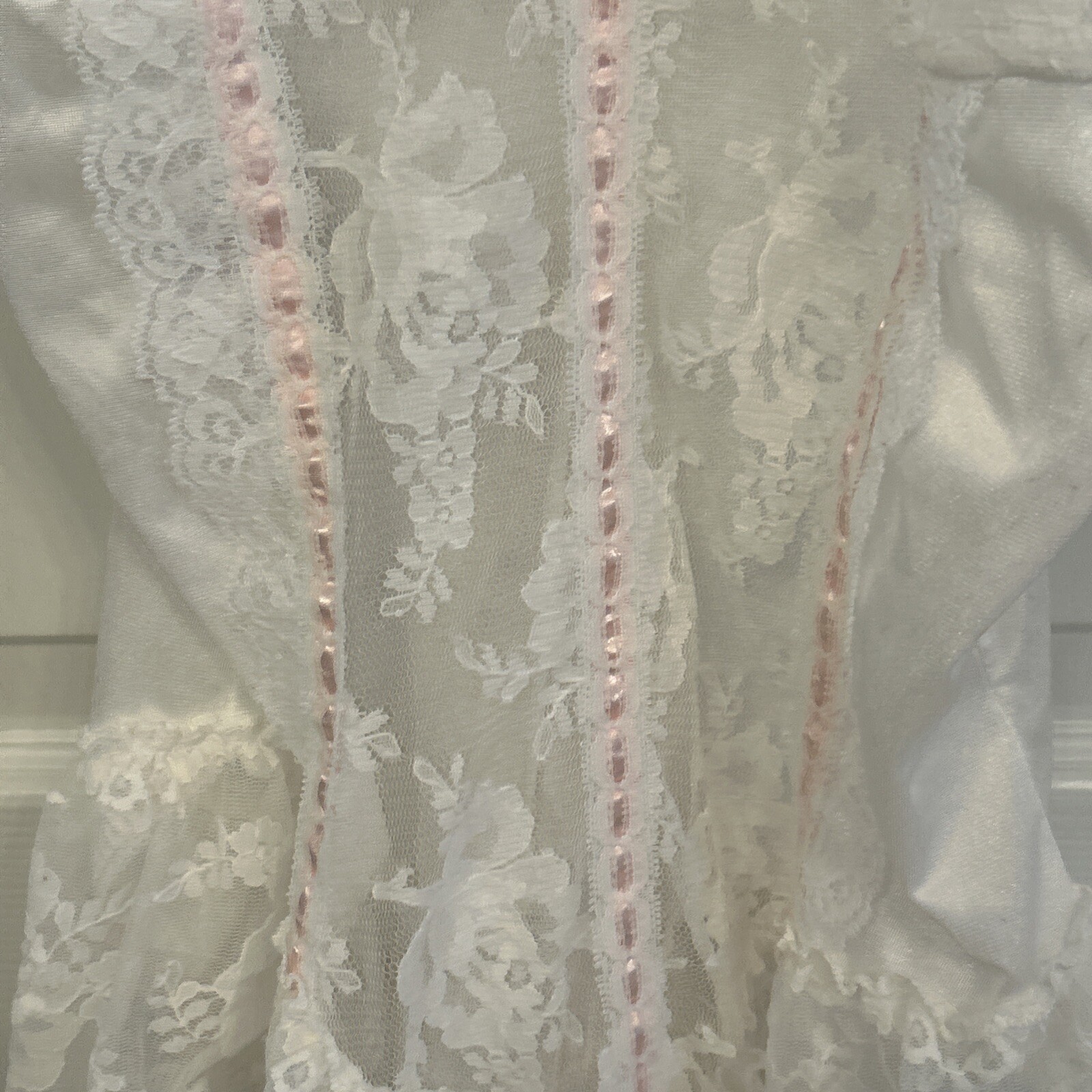 VTG Avon Fashions Women’s White Lacy Negligee Lingerie Teddy Medium USA
