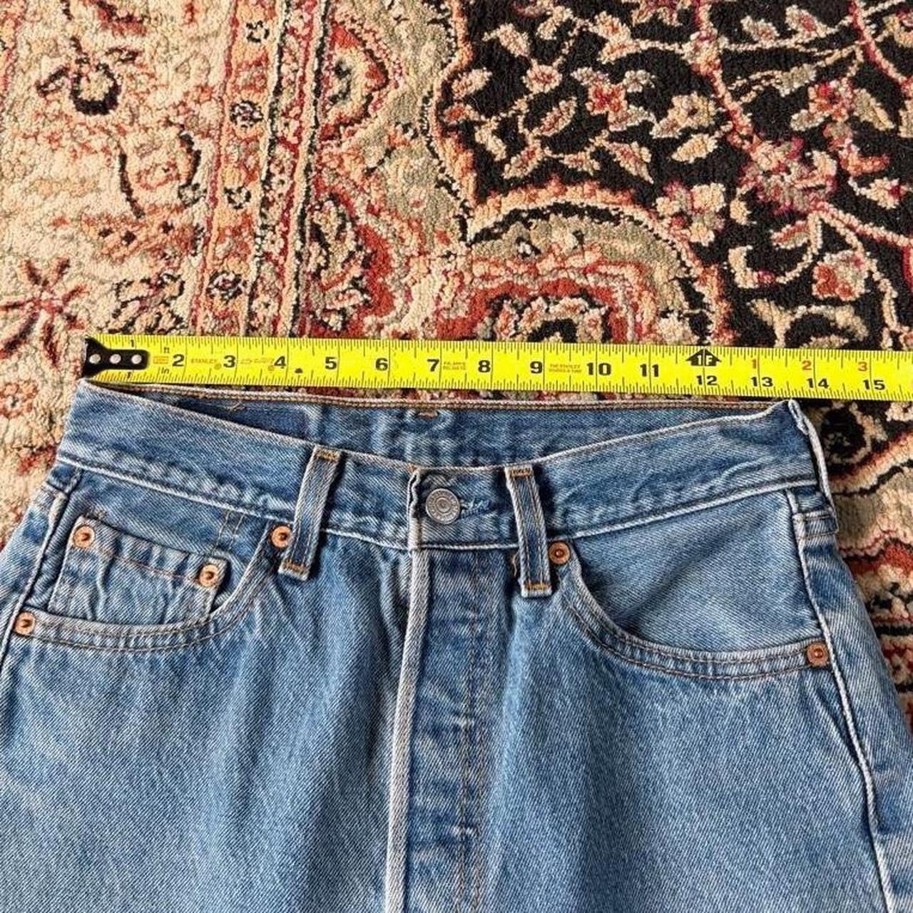 Vintage Levi’s 501 Jeans 27×30 Made In USA Button Fly Straight Leg Light Wash
