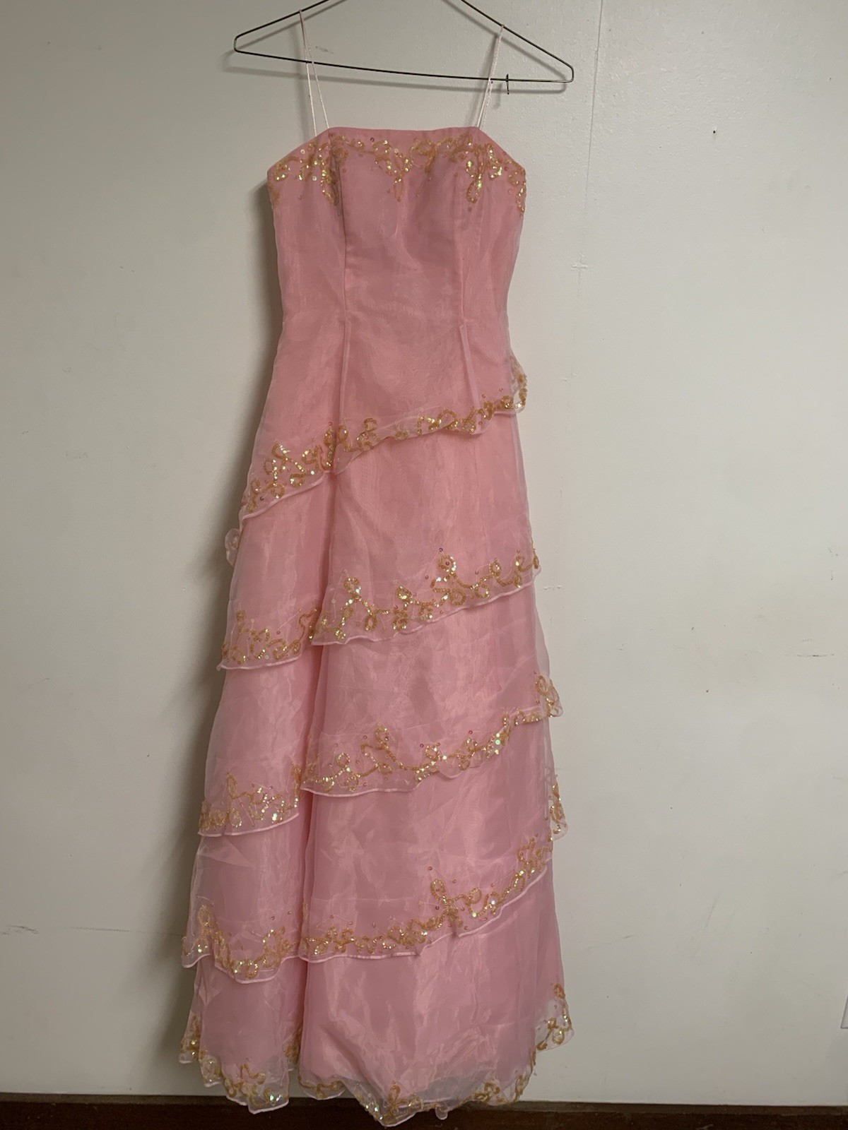 Vintage Late 90s Jodi Kristopher Corset Back Sequined Princess Gown Size 1