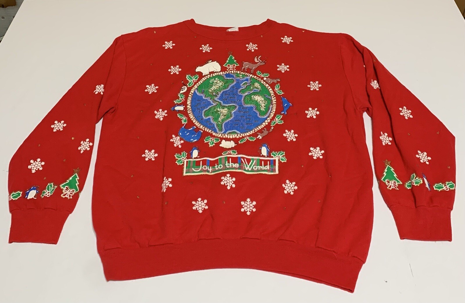 VTG Christmas Sweatshirt Joy To The World Women’s Size Large Holiday Time