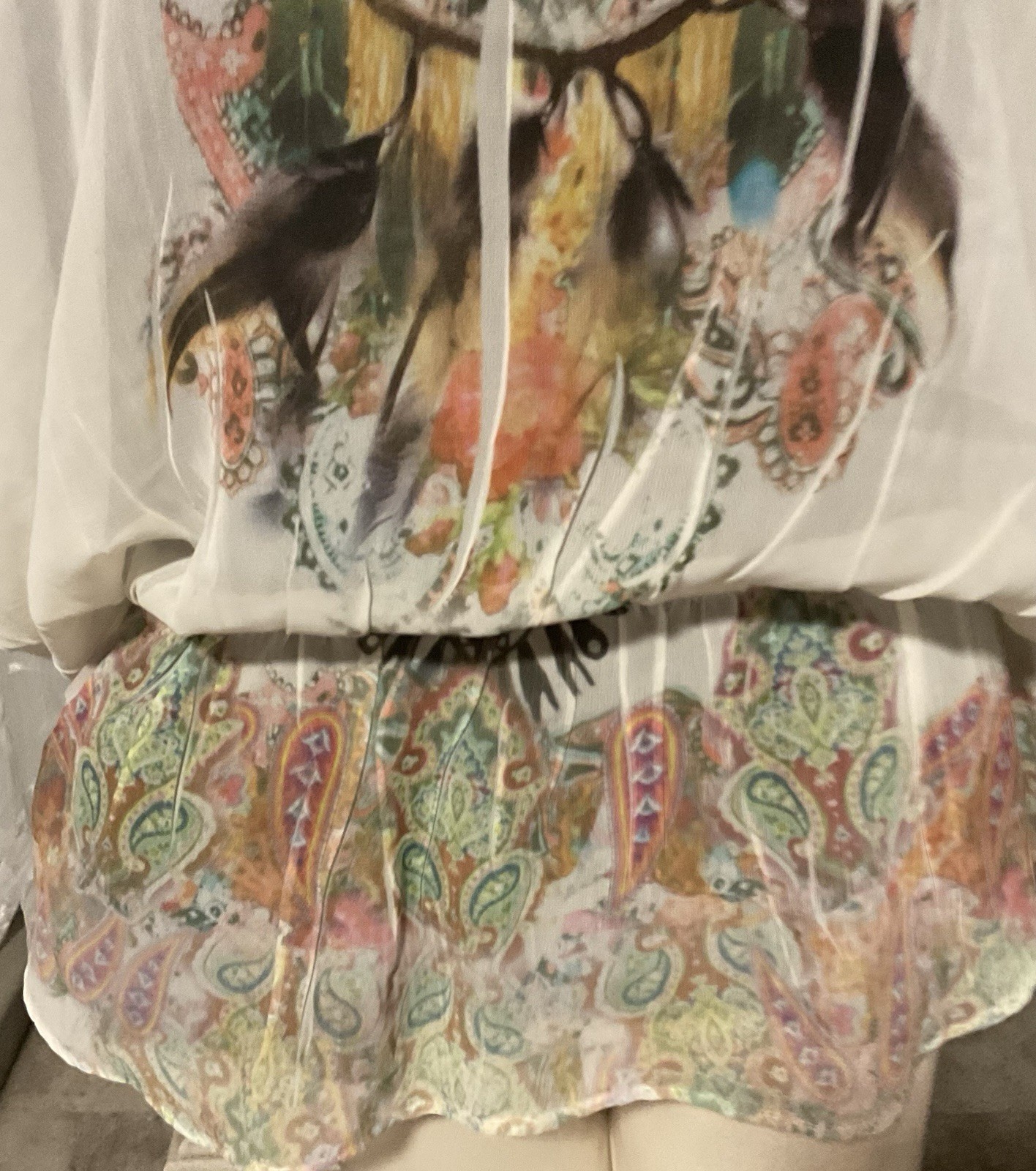 Vintage 1990 Blouse X Large Native American Design Medicine Wheel NWT