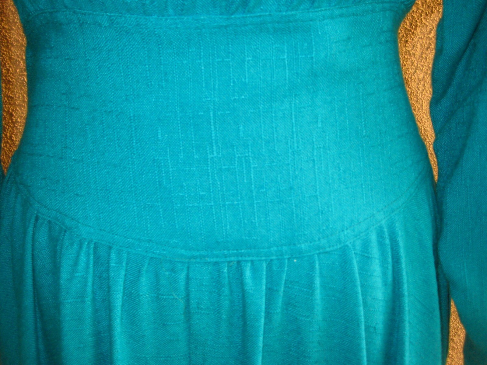Vintage Secrets 80s rayon/flax kelly green fit/flare button front midi dress 6