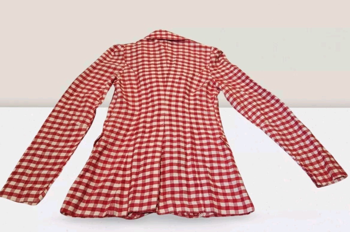 Vintage Red And White Checked Blazer The Outsider Happy Legs Inc Womens Retro