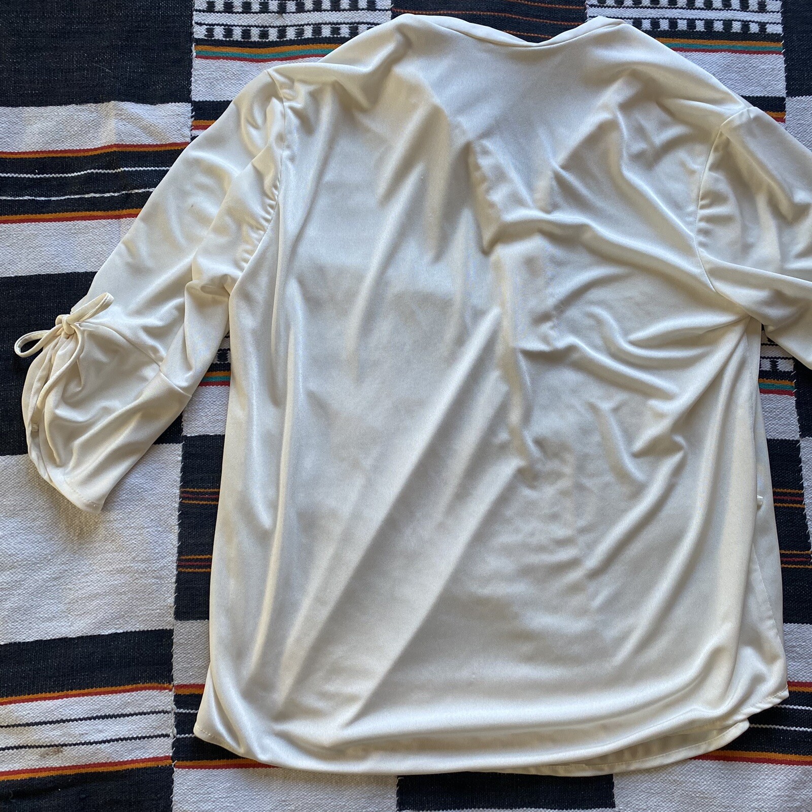 Vintage Topson Downs Of California Bohemian Blouse. Creamy White. Size Large.