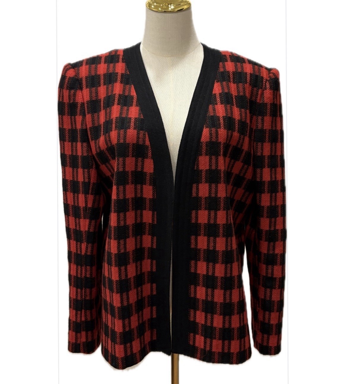 Adolph Schuman for Lilli Wool Ann Open Front Tweed Lined Jacket XL