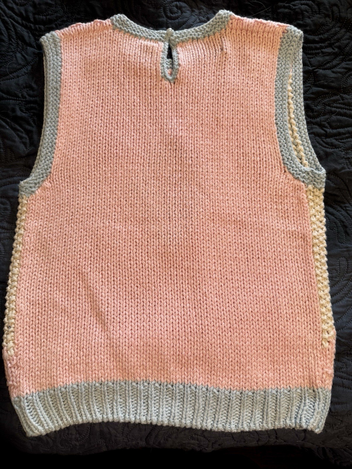 Vintage Bramble Lane Knitted By Hand Vest Sweater Size M EUC